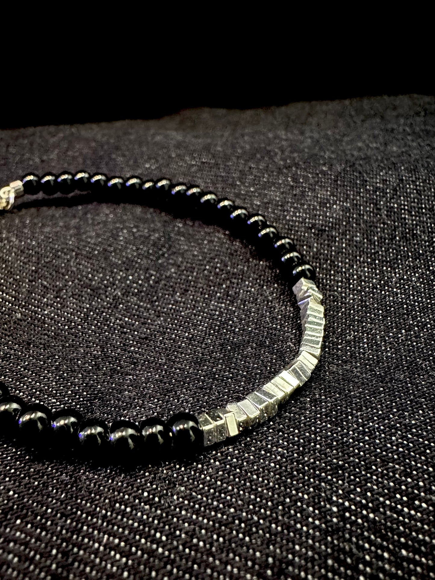 925 SQUARE ROUND BEADS BRACELET