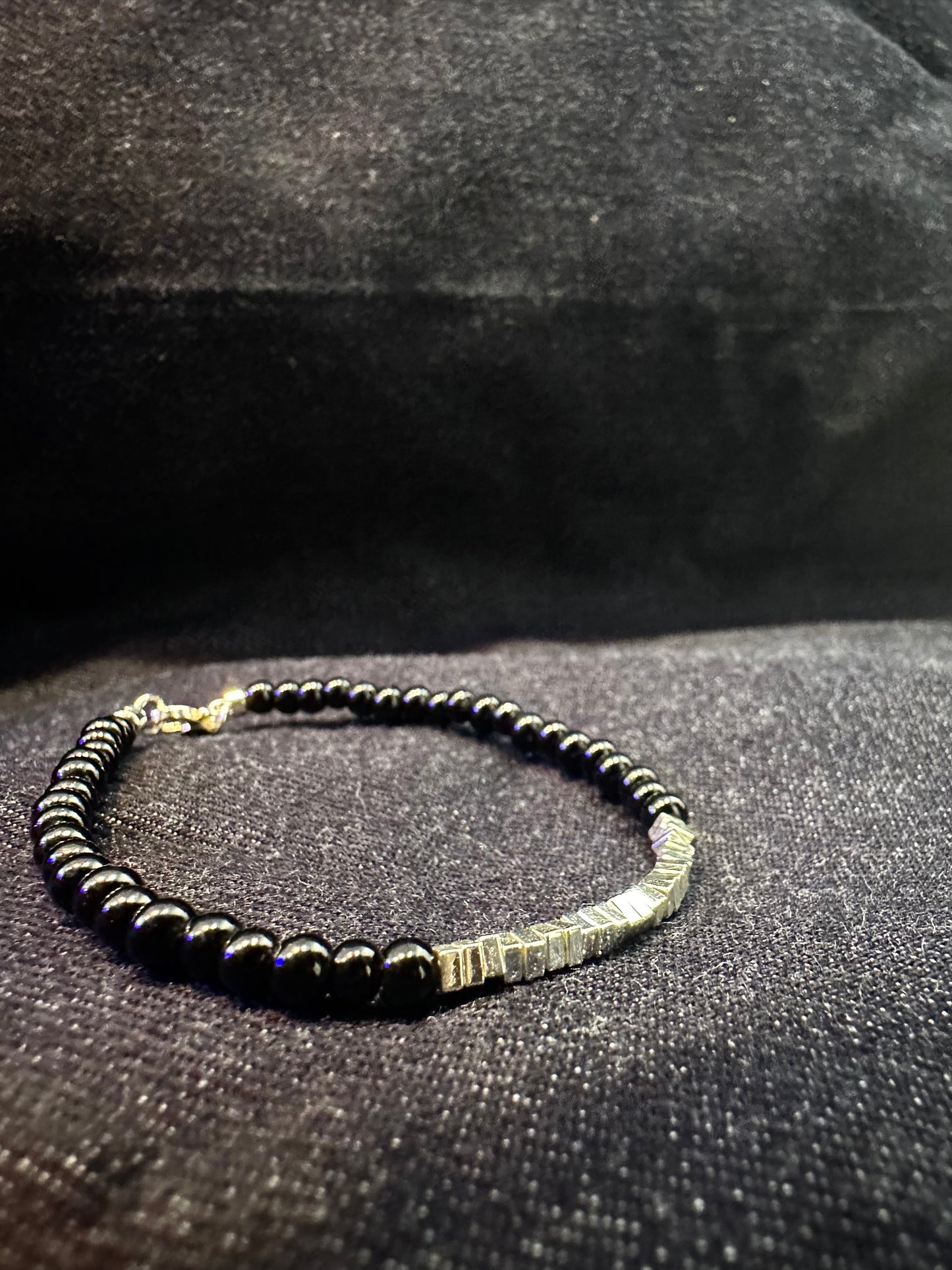 925 SQUARE ROUND BEADS BRACELET