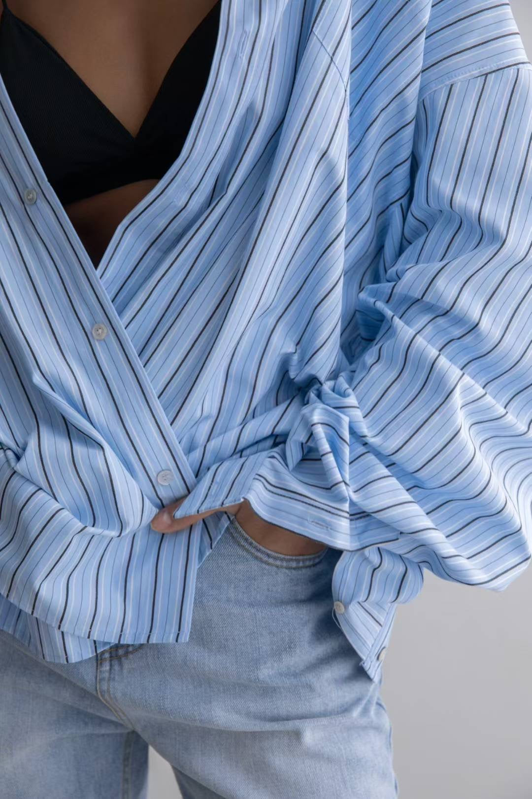 URBAN STRIPED LOOSE SHIRT
