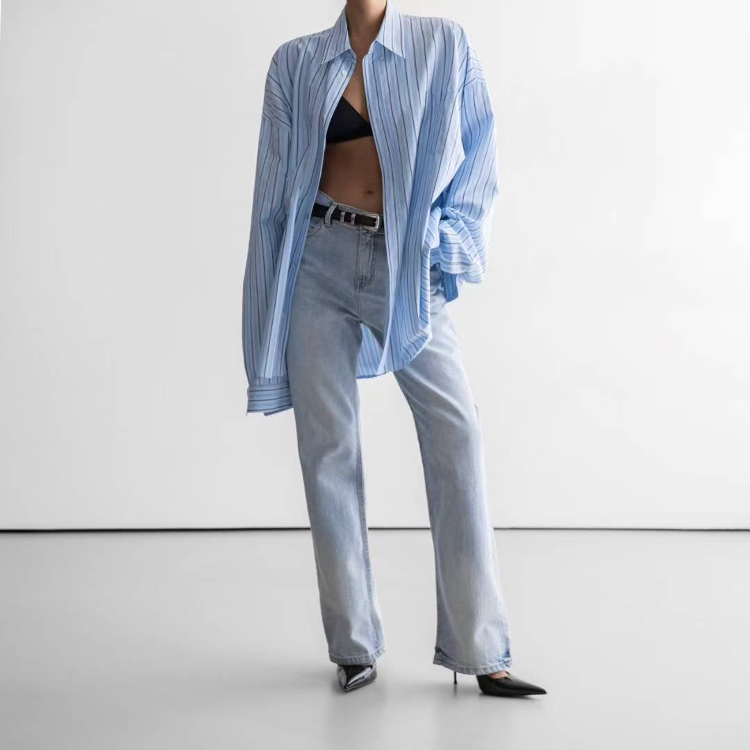 URBAN STRIPED LOOSE SHIRT