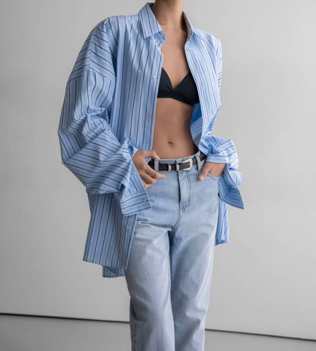 URBAN STRIPED LOOSE SHIRT
