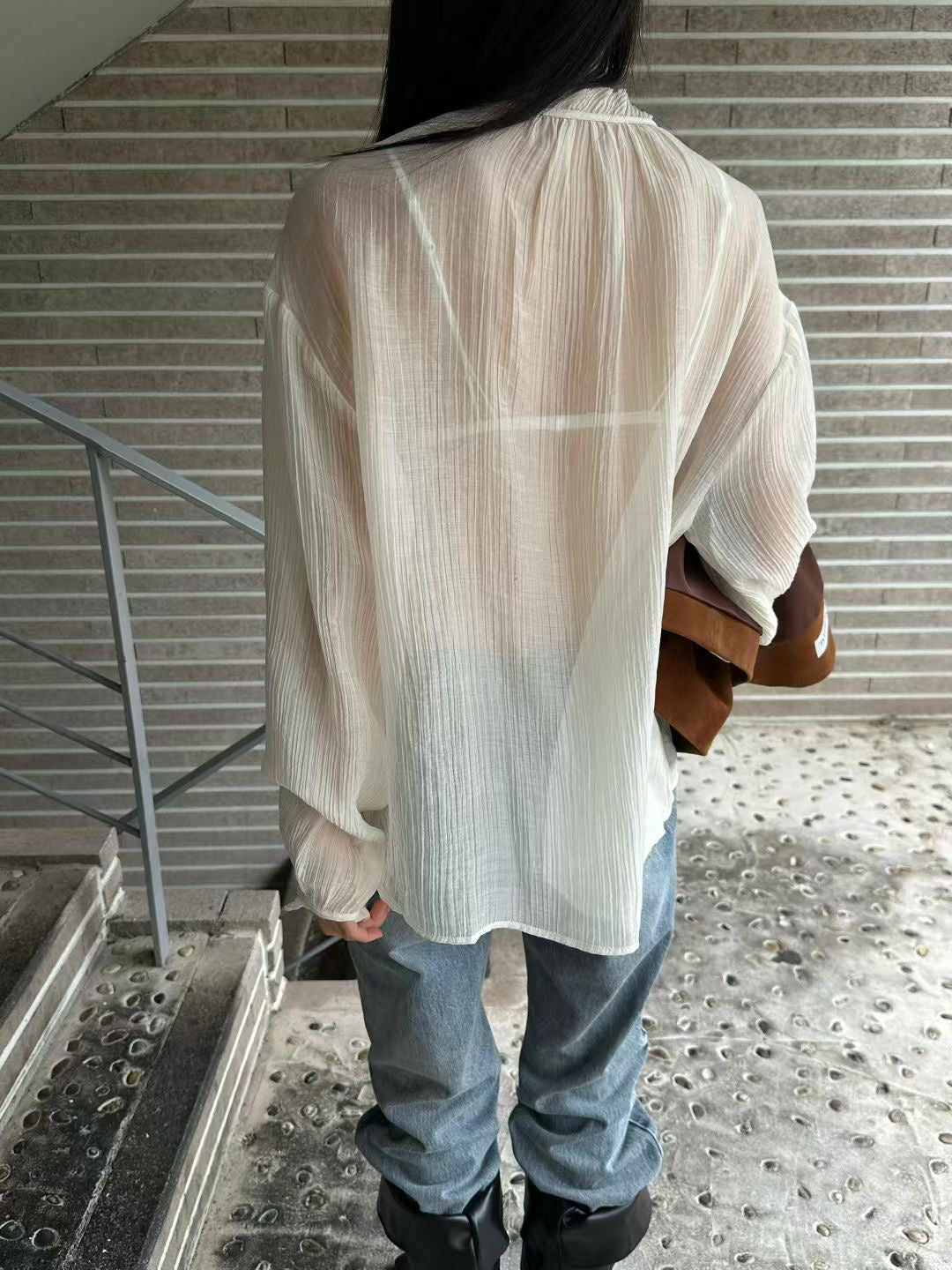 ZESTY OPEN NECK AIRY BLOUSE