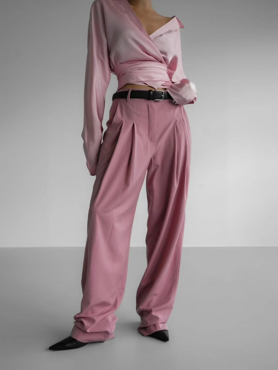 HIGH WAIST THIN TEXTURE TROUSER