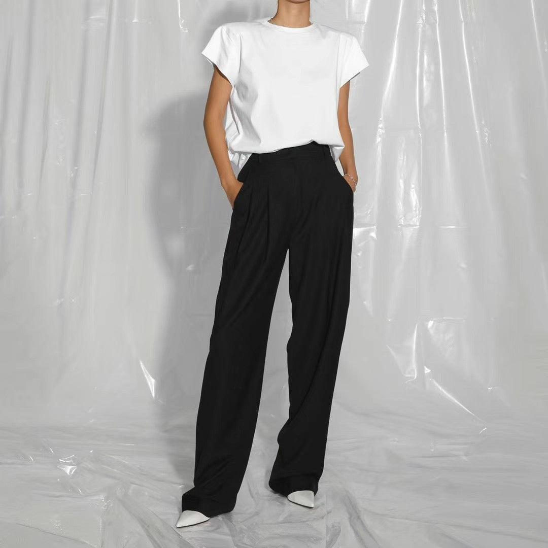 HIGH WAIST THIN TEXTURE TROUSER