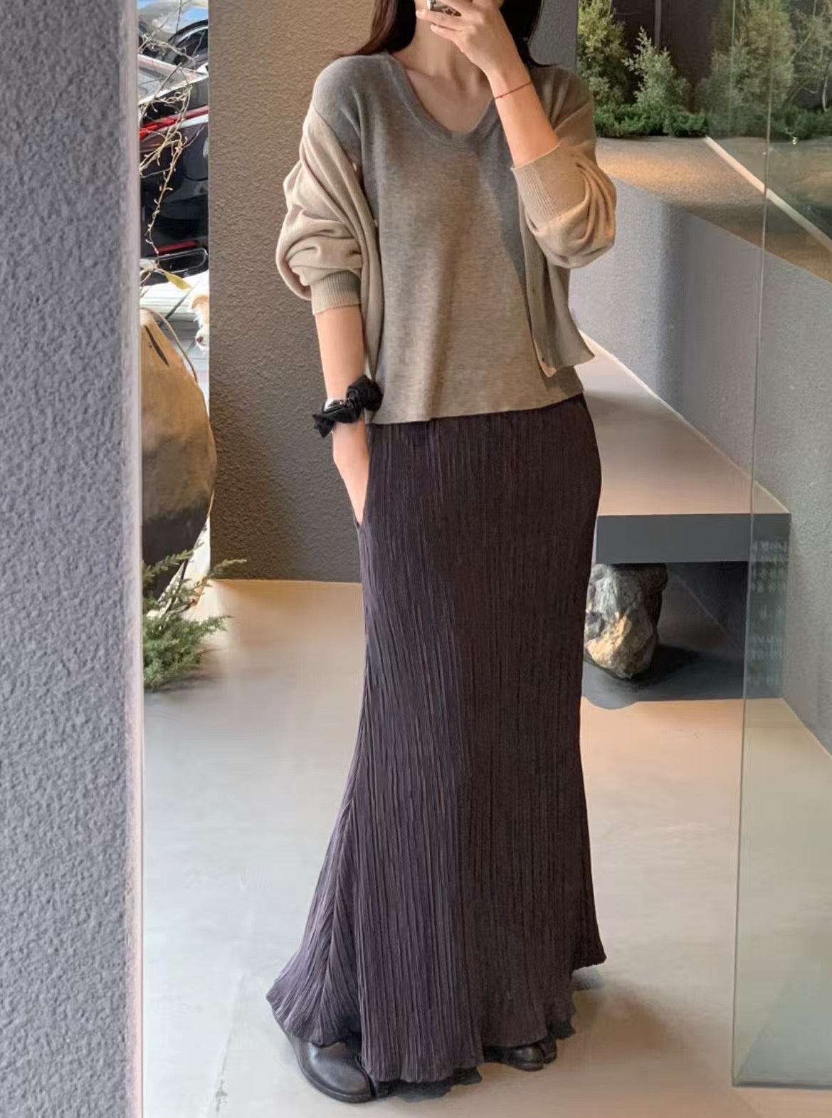 STRETCHY RIBBED SKIRT