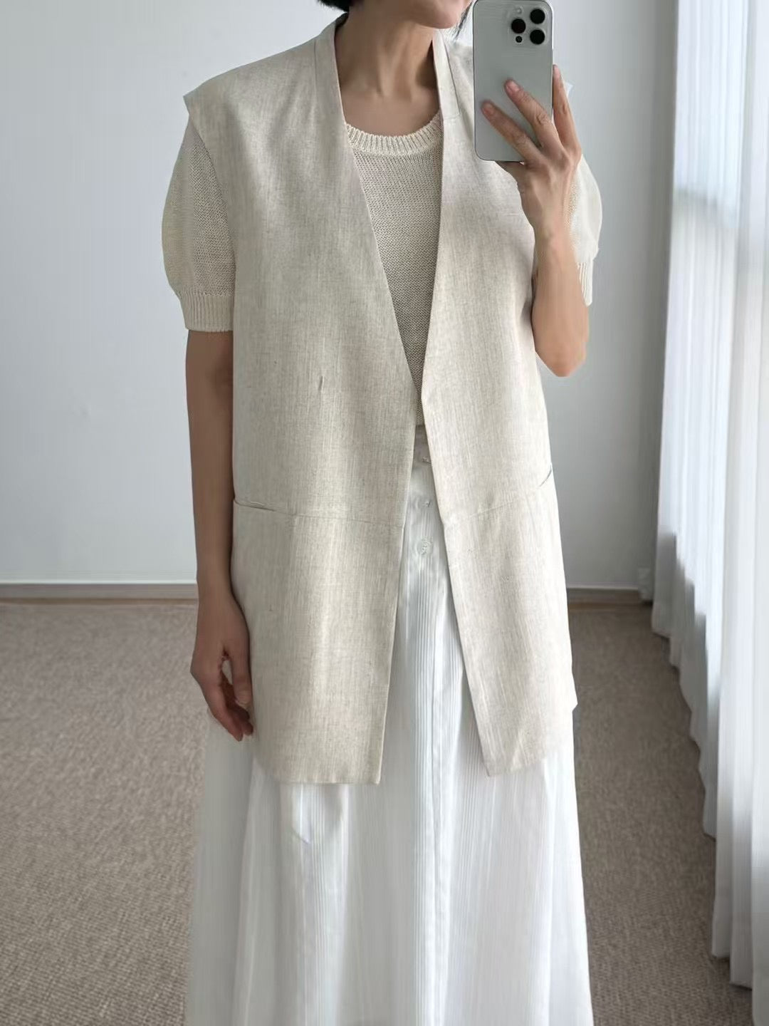 BREEZY LINEN BLAZER VEST