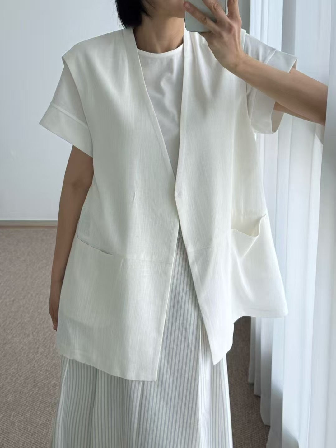 BREEZY LINEN BLAZER VEST