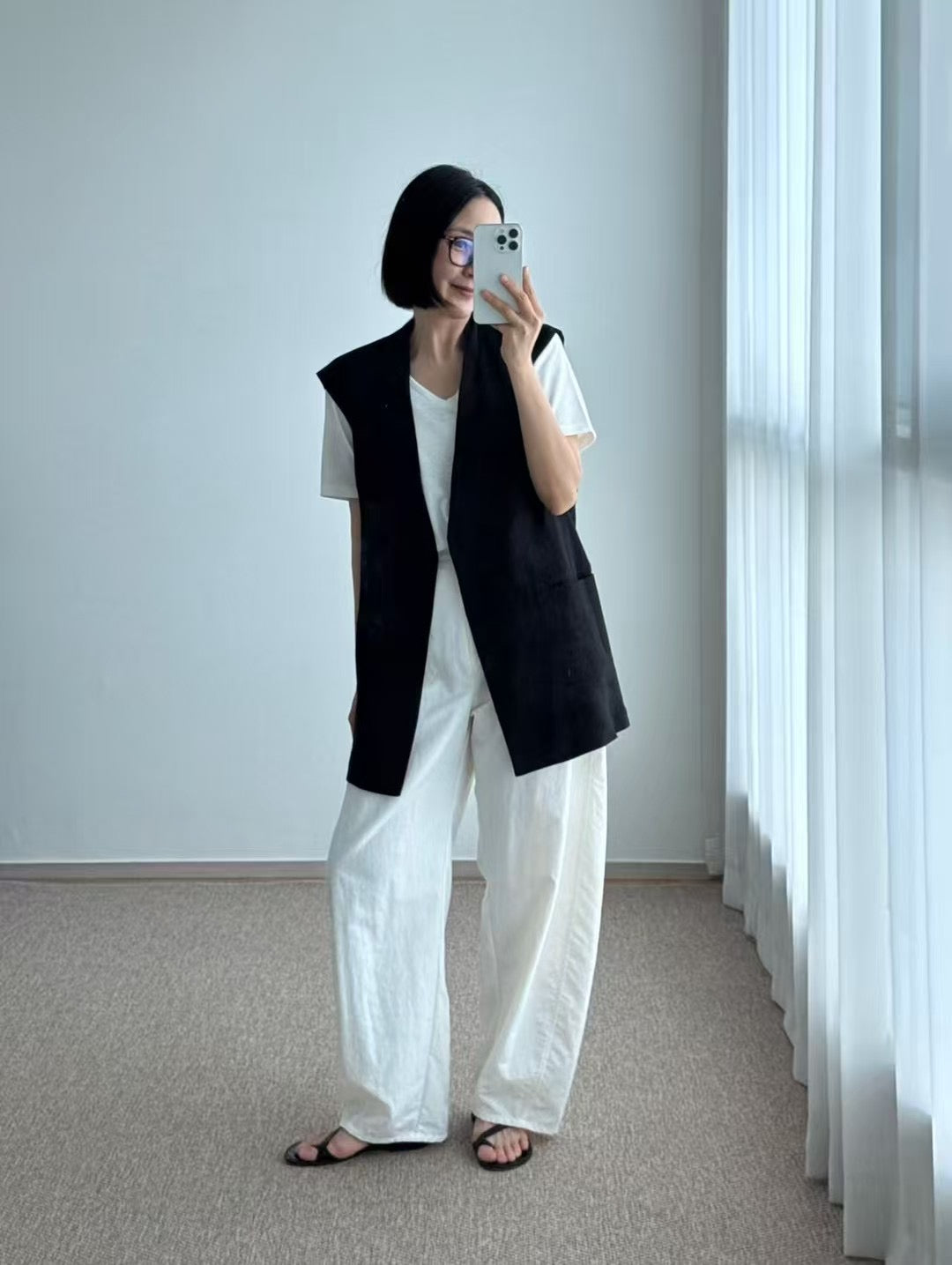 BREEZY LINEN BLAZER VEST