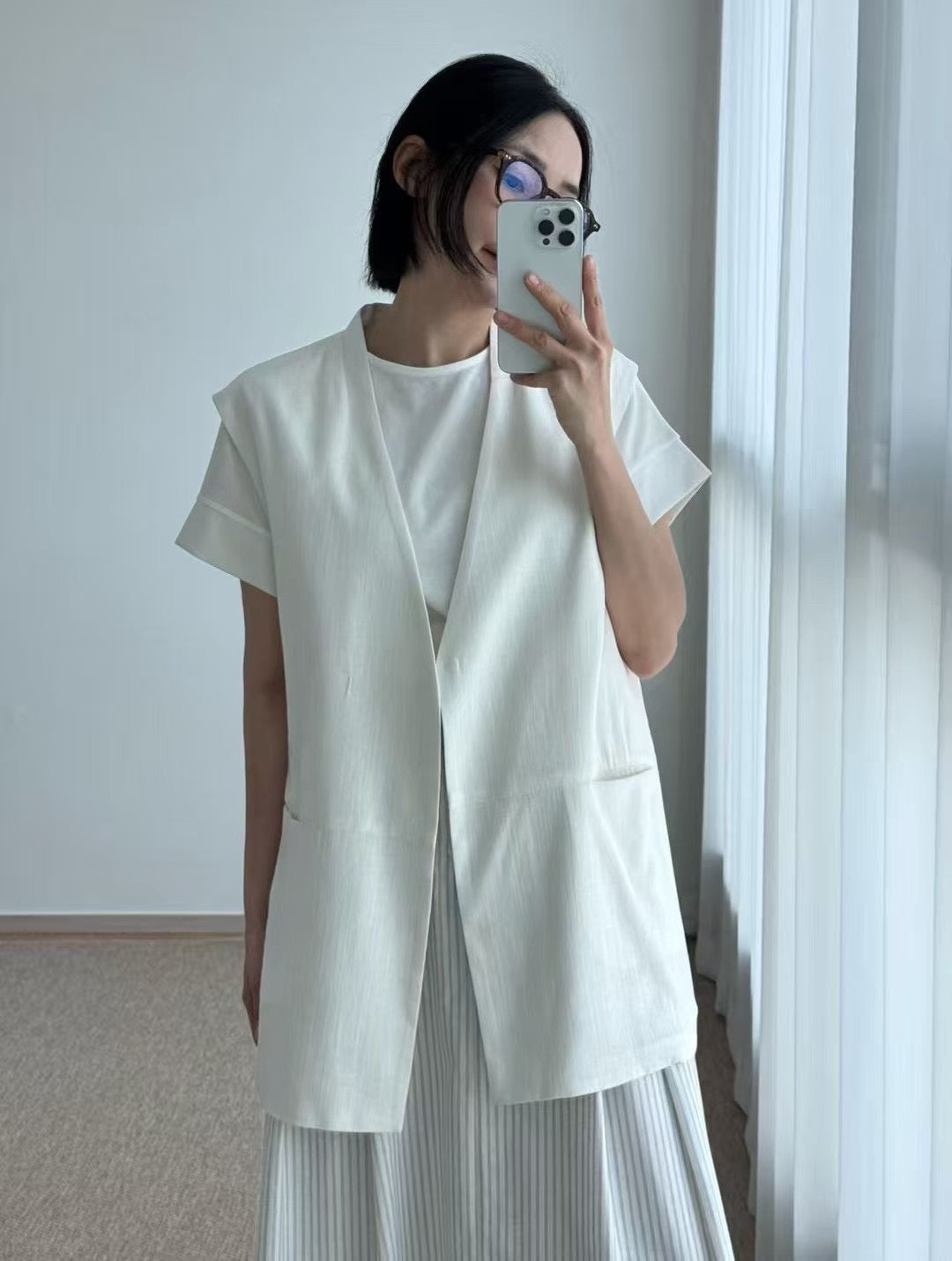 BREEZY LINEN BLAZER VEST