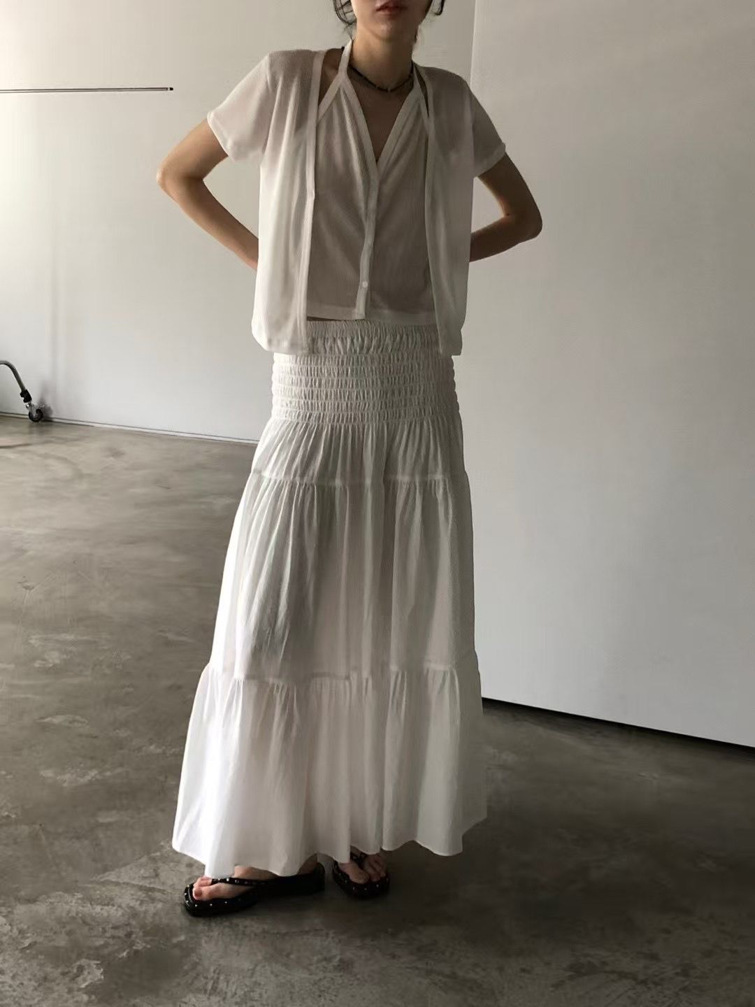 2WAY RUCH TIERED SKIRT