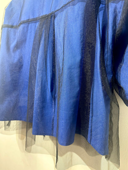 • FUSSY MADE • CHIC BLUE OVERLAY SHIRT