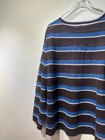 LIGHTWEIGHT SHEER BOLD STRIPE TOP