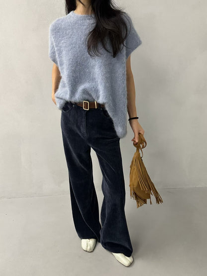 WIDE-LEG CORDUROY FLARED PANTS