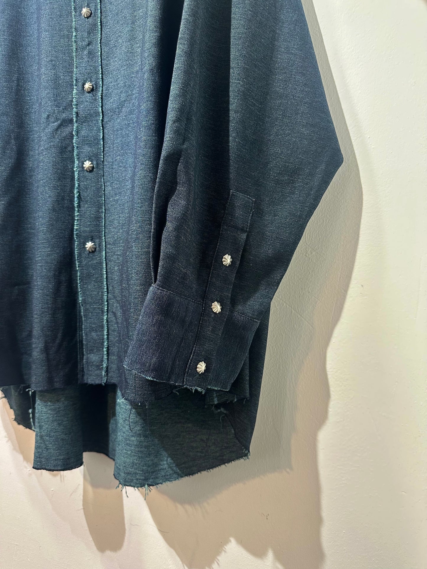 • FUSSY MADE • MARLED IMITATION DENIM SHIRT