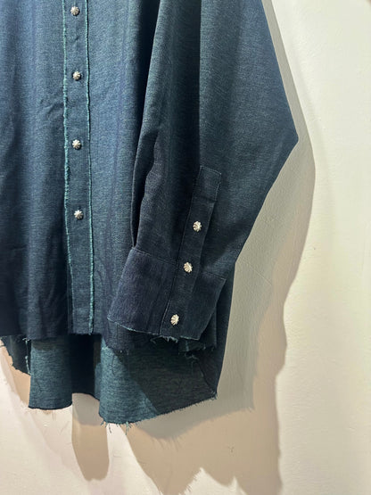 • FUSSY MADE • MARLED IMITATION DENIM SHIRT