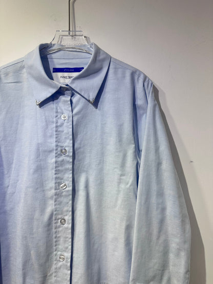 • FUSSY MADE • BABYBLUE CROPPED SHIRT