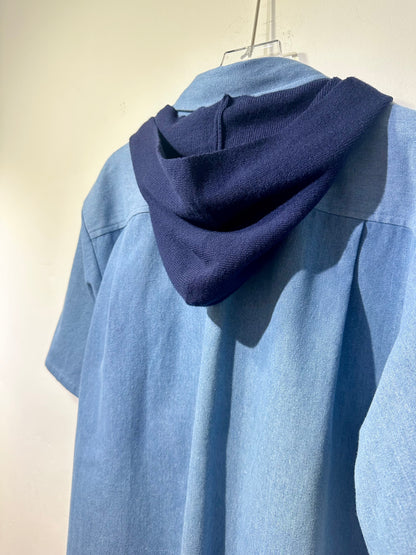 • FUSSY MADE • LIGHT BLUE HUE DENIM SHIRT ( WITH SCARF )