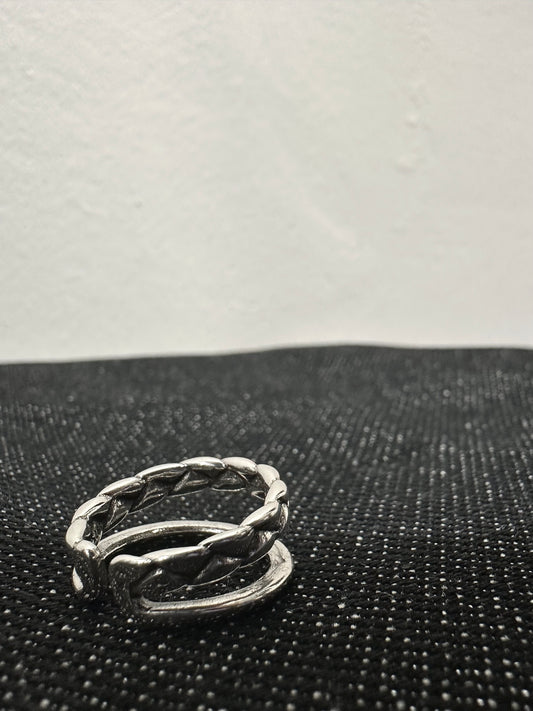 925 TWO LAYER PINKY RING