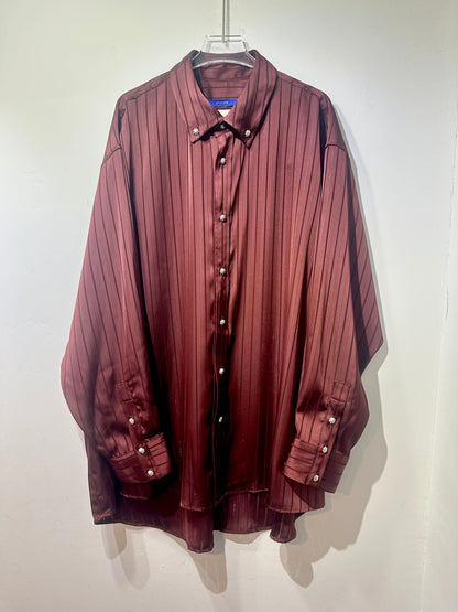 • FUSSY MADE • SILKY BLENDED VER STRIPES SHIRT