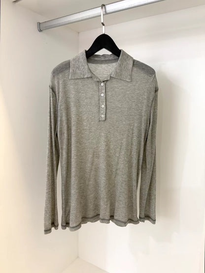 GAUZY POLO TOP