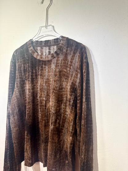 • FUSSY MADE • FILMY CROC VELOUR TOP