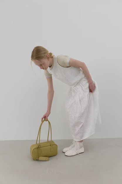 CALF LEATHER BAGUETTE BOXY HANDLE BAG