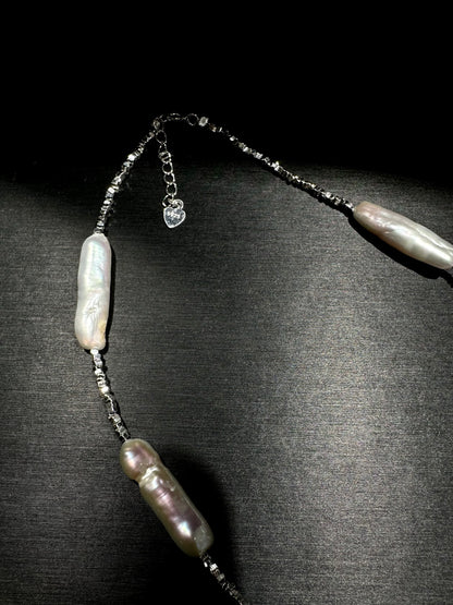 925 LONG FRESHWATER PEARL MIX NECKLACE