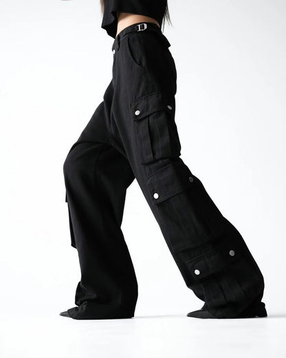BUCKLE WAISTED CARPENTER PANTS