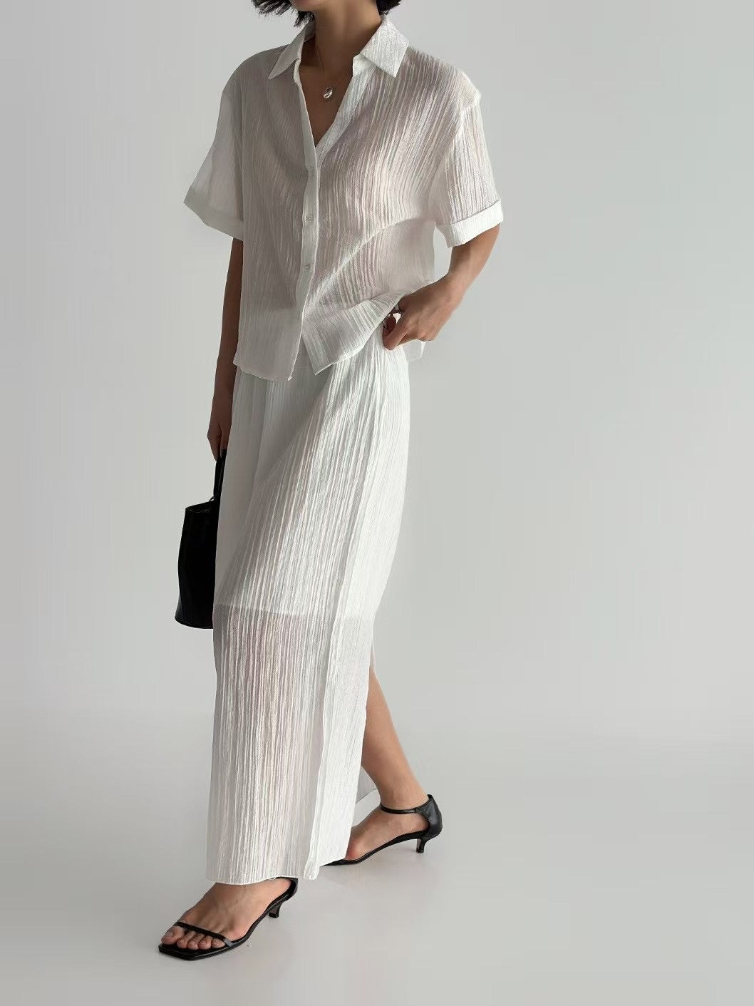 STRAIGHT GRAIN SHEER SKIRT