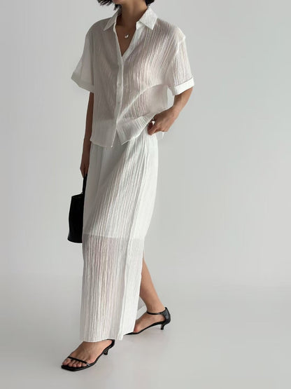 STRAIGHT GRAIN SHEER SKIRT