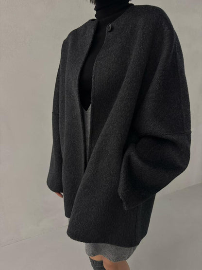 SINGLE-FASTEN WOOL COAT