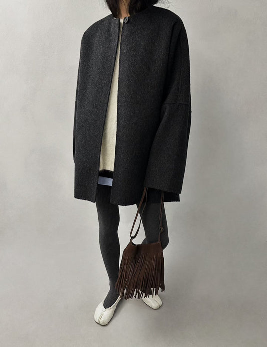 SINGLE-FASTEN WOOL COAT