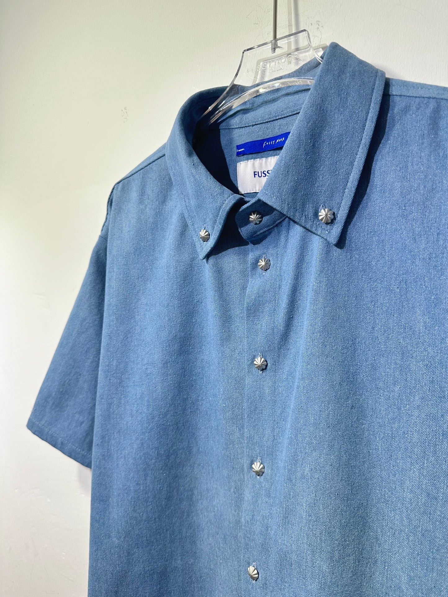• FUSSY MADE • LIGHT BLUE HUE DENIM SHIRT ( WITH SCARF )