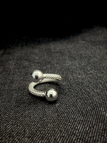 925 DOUBLE SPHERE RING
