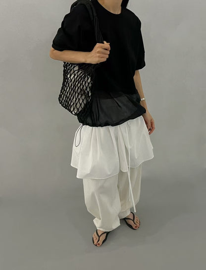 WAIST BANDED LAYERED TOP