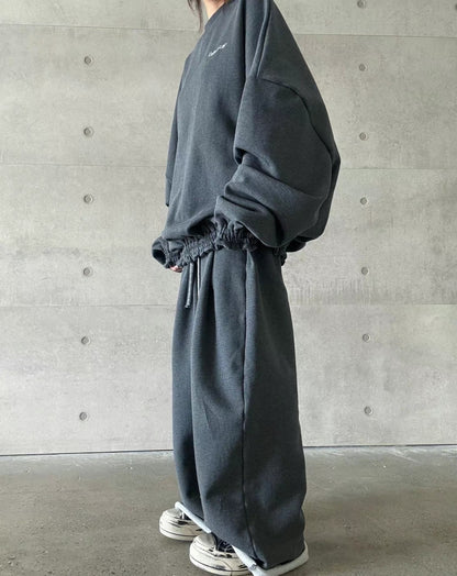 WAIST PLEATED COTTON JERSEY PANTS
