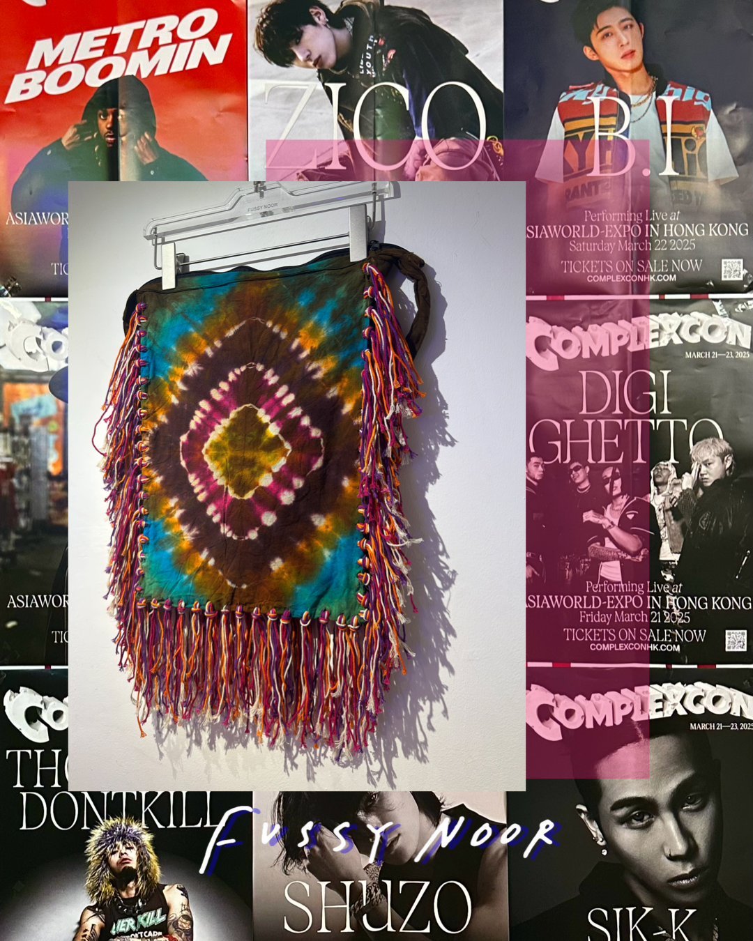 TIE DYE FRINGE BOHO CHIC CROSSBODY BAG ( HANDMADE - THAILAND )