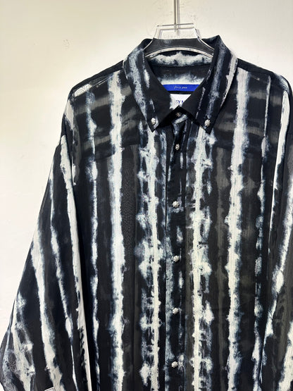 • FUSSY MADE • INK DYE PRINTED SHEER SHIRT ( LONG SLEEVES )