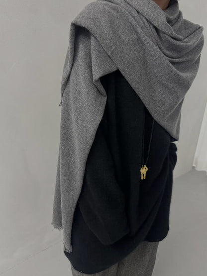 COZY CASHMERE DRAPE FRINGE SHAWL