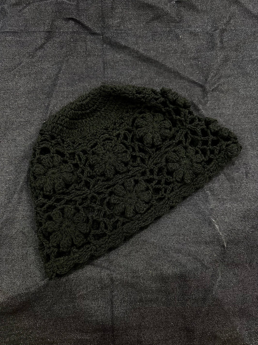 KNIT CROCHET BEANIE HAT