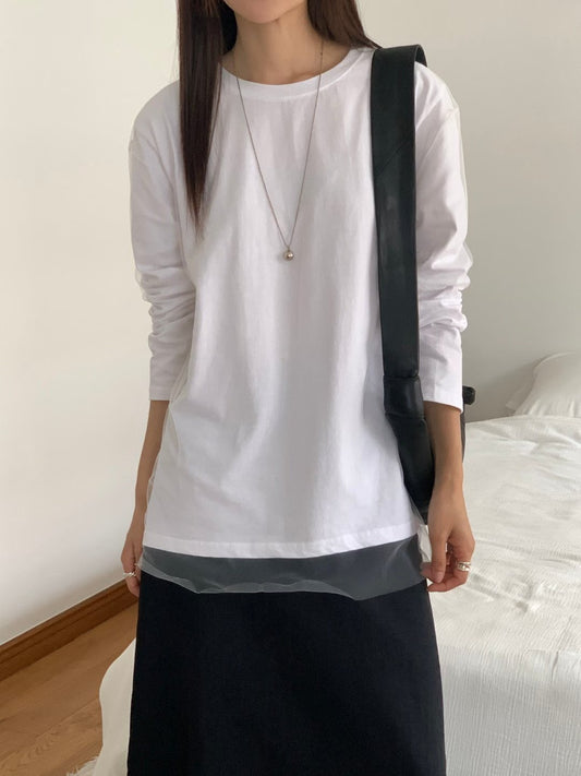 SHEER ENDED LAYERING TOP