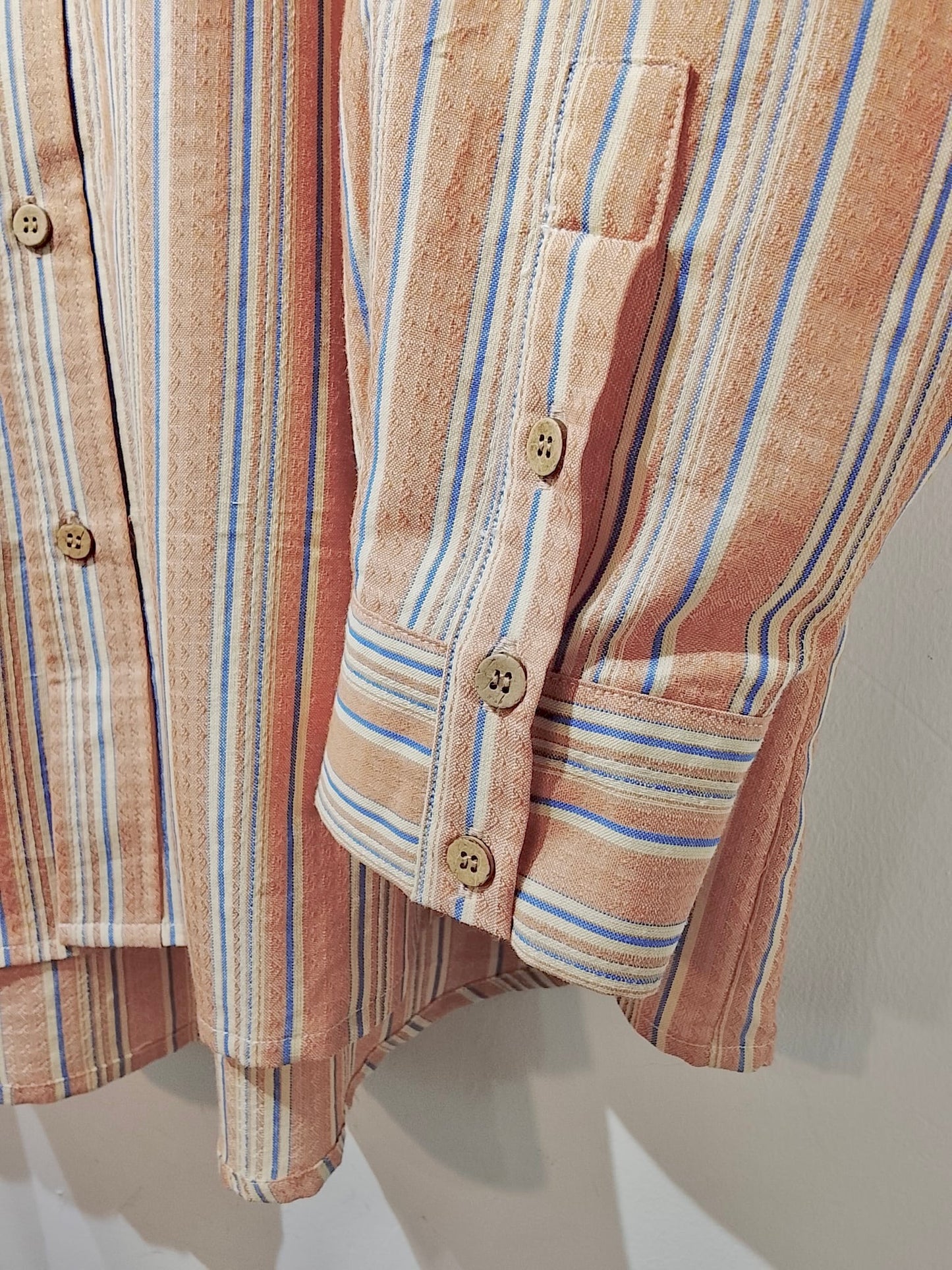 • FUSSY MADE • TERRACOTTA BEIGE STRIPE SHIRT