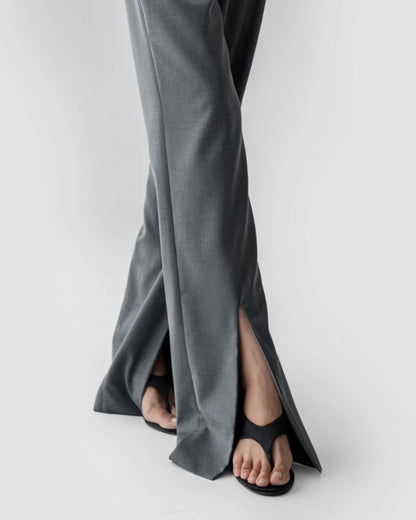 ELEGANT SPLIT-FLARE TROUSERS
