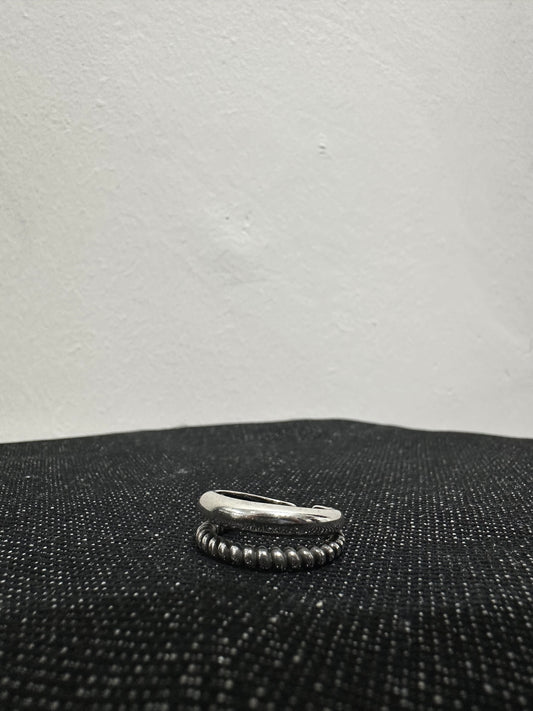 925 TWO LAYER TWIST RING