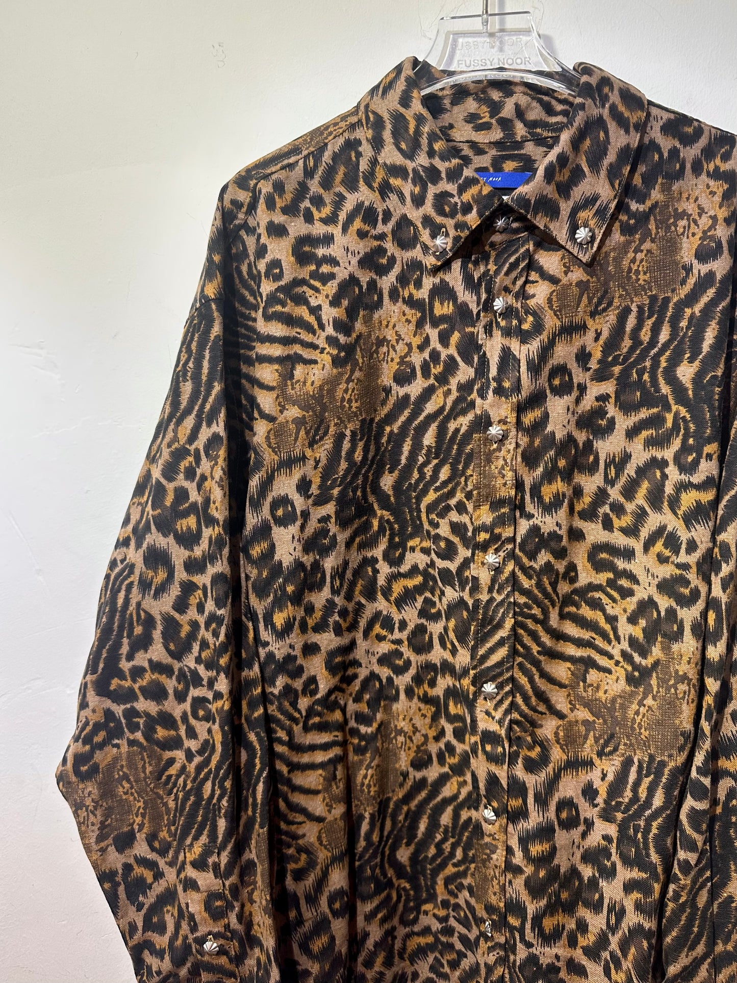 • FUSSY MADE • LINEN LEOPARD DIGITAL PRINTED SHIRT