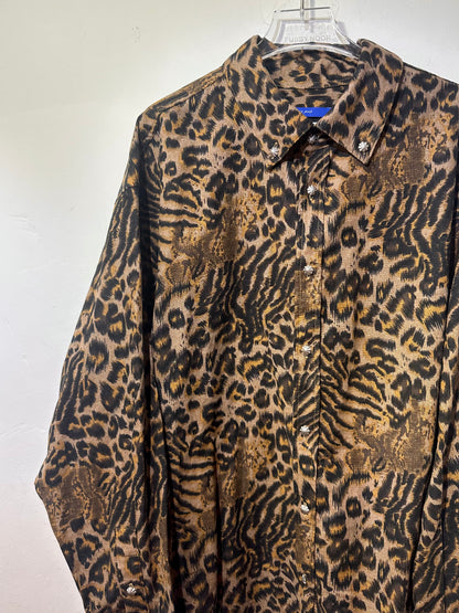 • FUSSY MADE • LINEN LEOPARD DIGITAL PRINTED SHIRT