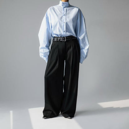 HIGH COLLAR VOLUMINOUS SHIRT