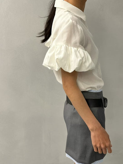 VOLUMIOUS PUFFY SLEEVES SHIRT