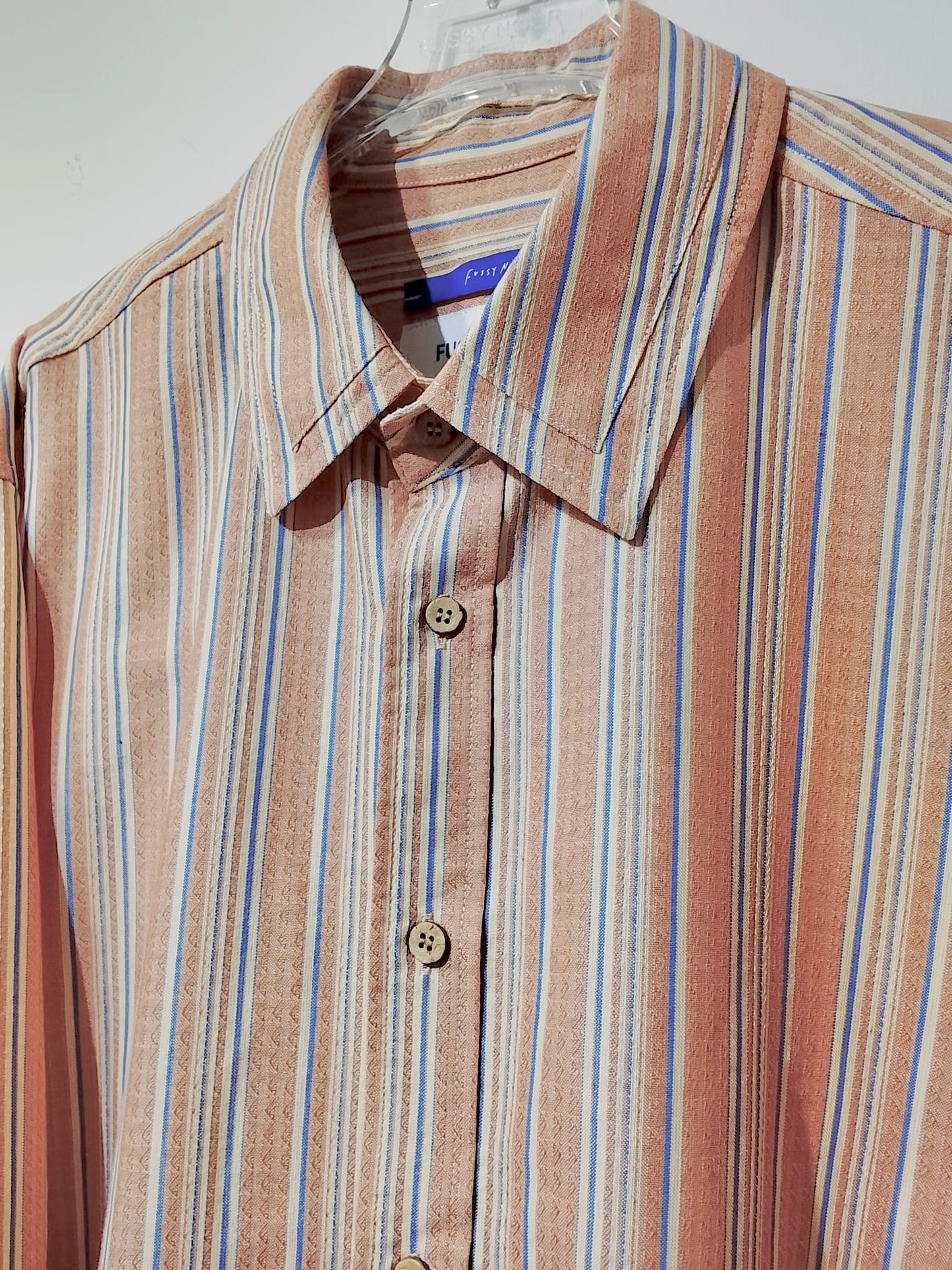 • FUSSY MADE • TERRACOTTA BEIGE STRIPE SHIRT