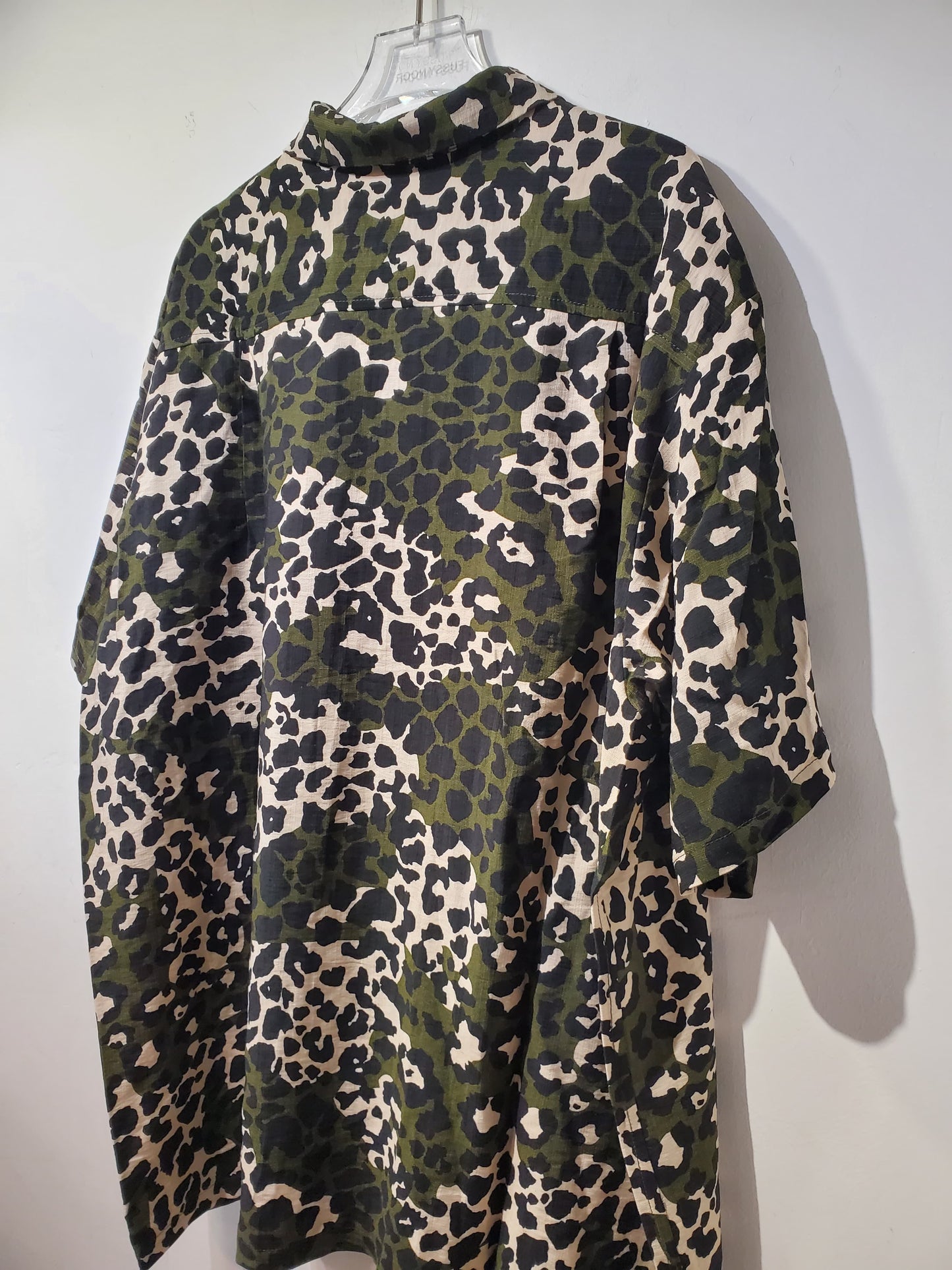 • FUSSY MADE • JUNGLE GREEN LEOPARD CAMO SHIRT